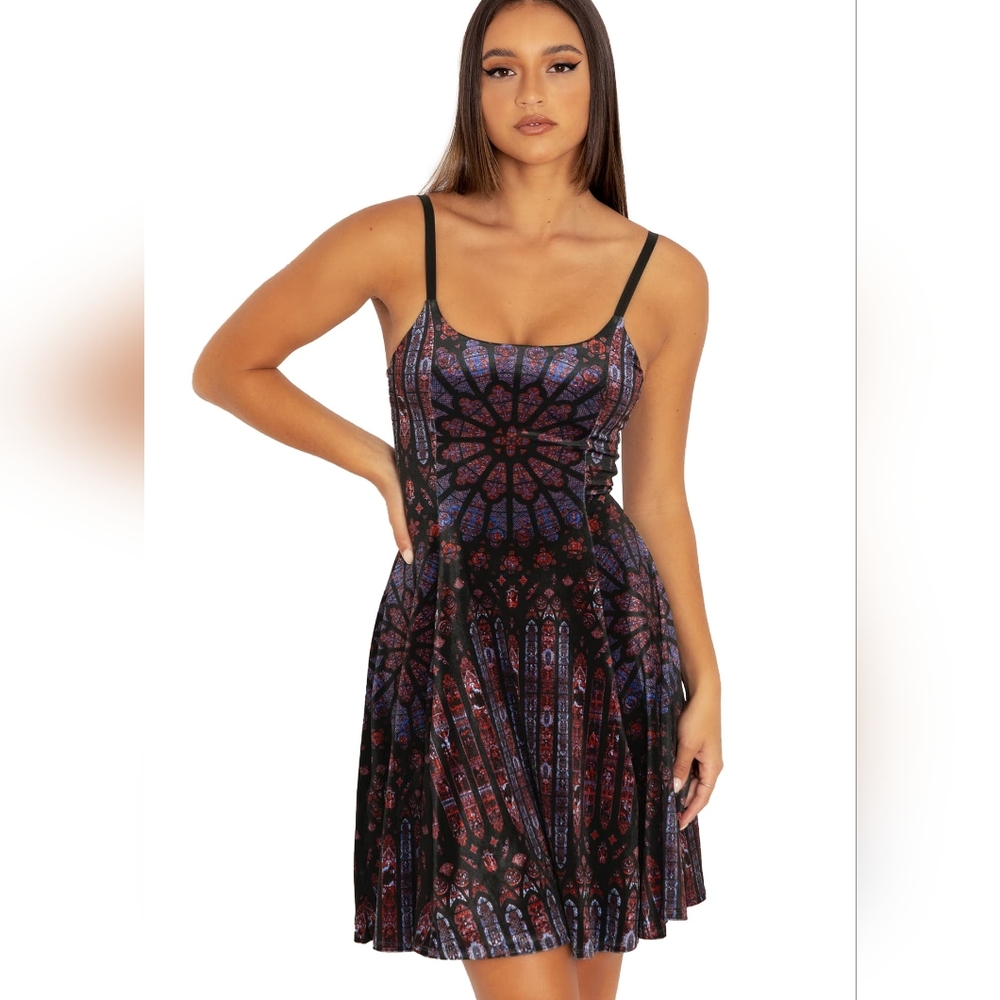 Blackmilk Basilica Of Saint-DenisVelvet Scoop Longline Strappy Dress